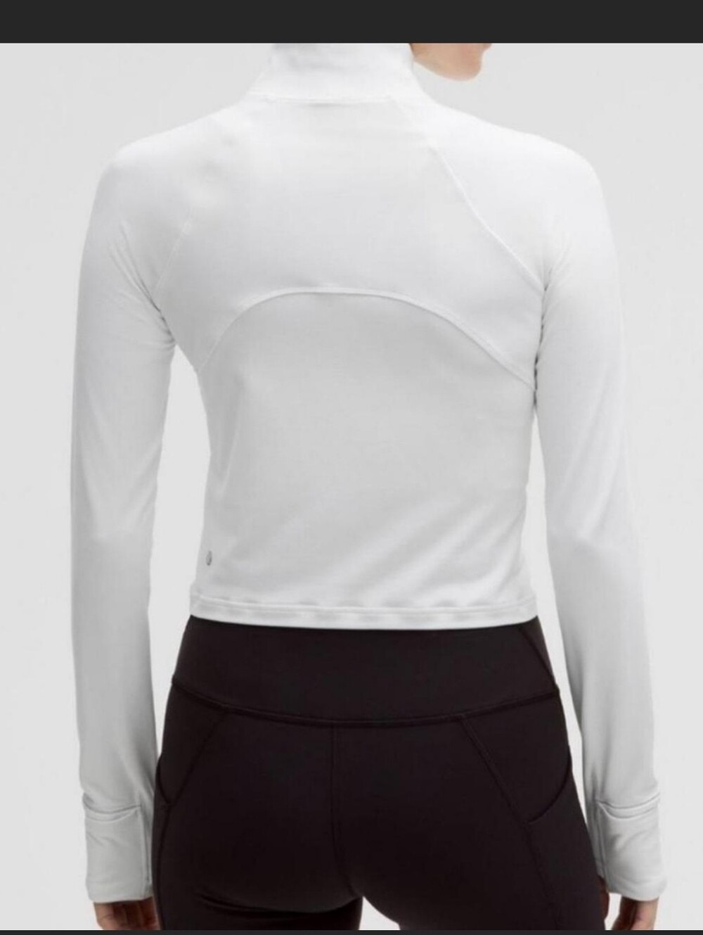 Lululemon Its Rulu Run Ribbed Cropped Half Zip In White - Picture 2 of 11
